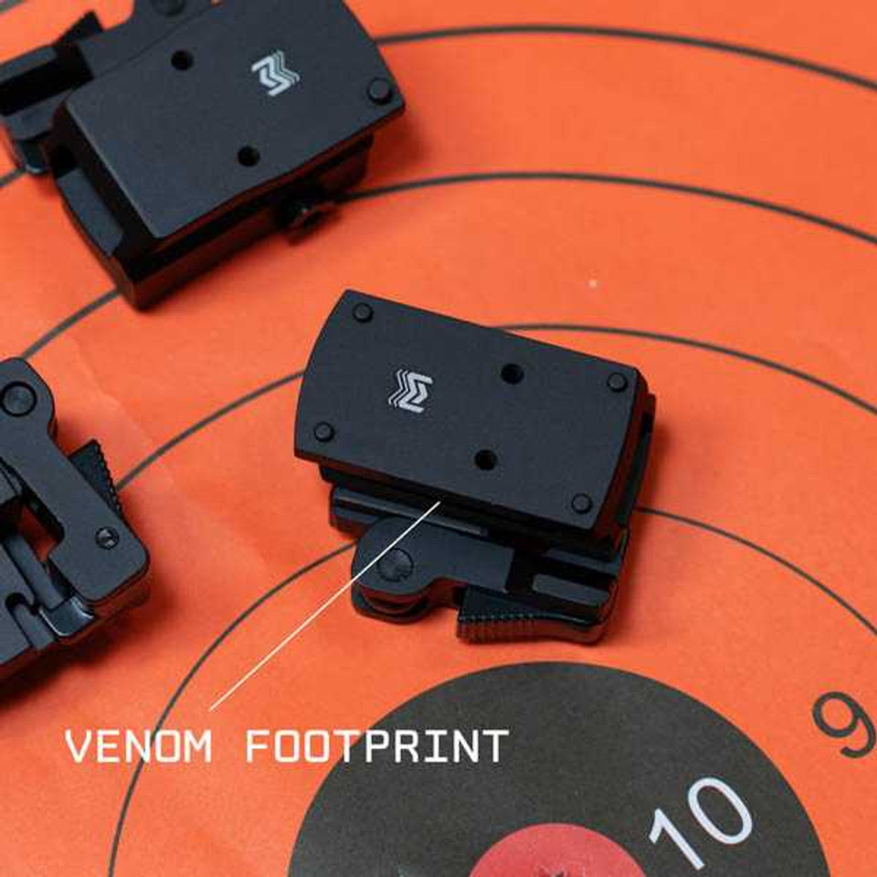 Slim profile offset Picatinny scope mount, 30mm, AR-15 compatible.