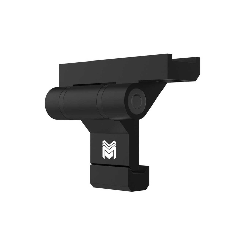 Adjustable scout light mount with pivoting plate, 180-degree rotation.