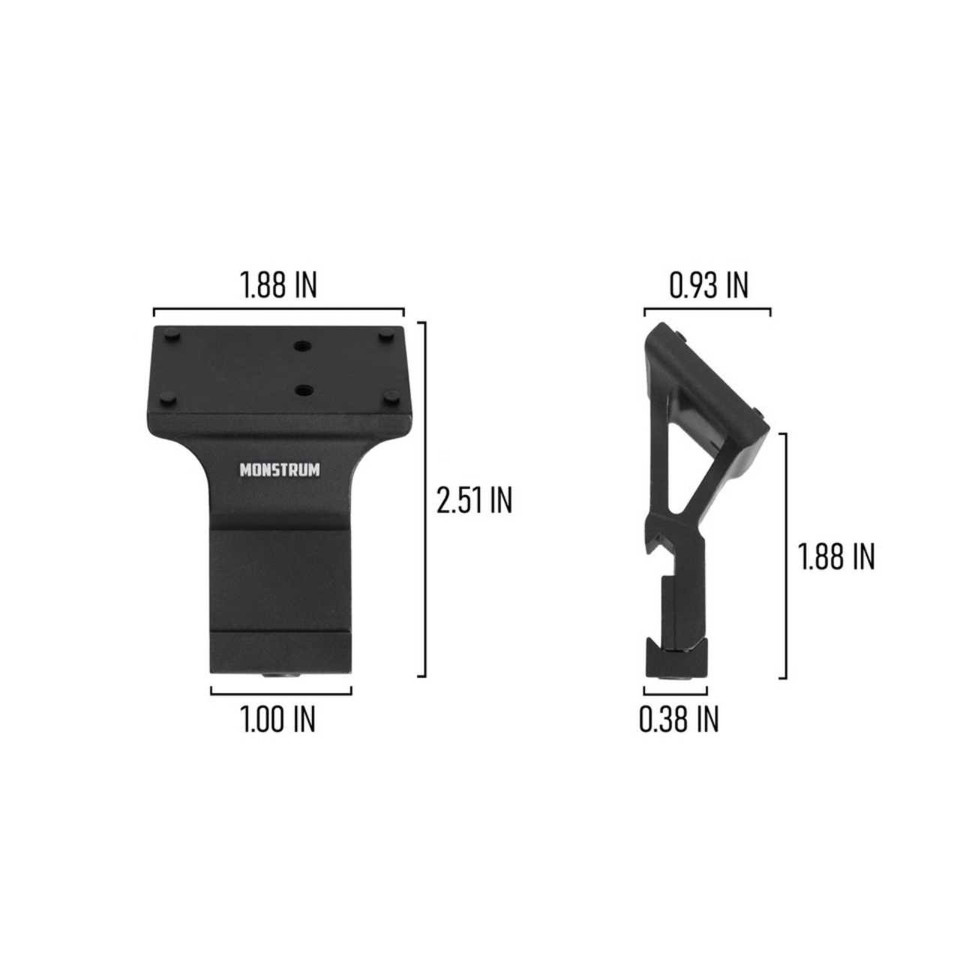 45-degree offset Picatinny rail mount for red dots and accessories.