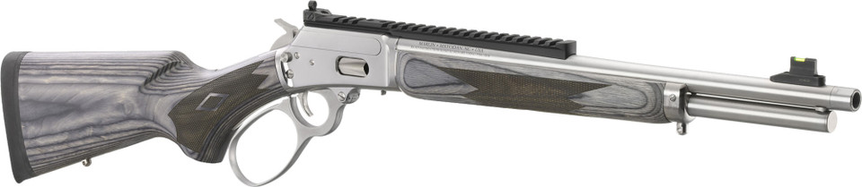 Compact & durable 1894 CSBL lever-action rifle in .357 Magnum — 16.1” stainless barrel, 8+1 capacity, XS ghost-ring lever-rail sight, laminated stock, deluxe recoil pad and scope base included. Ideal for hunting and fast-handling field use.