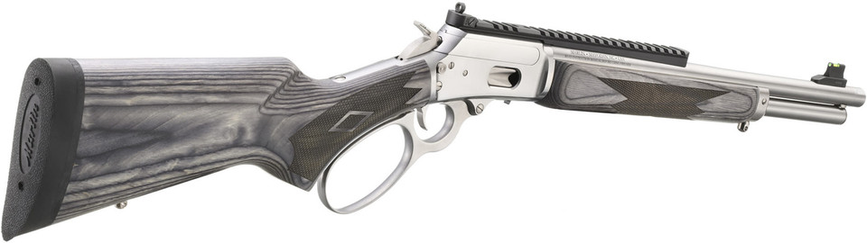 Compact & durable 1894 CSBL lever-action rifle in .357 Magnum — 16.1” stainless barrel, 8+1 capacity, XS ghost-ring lever-rail sight, laminated stock, deluxe recoil pad and scope base included. Ideal for hunting and fast-handling field use.