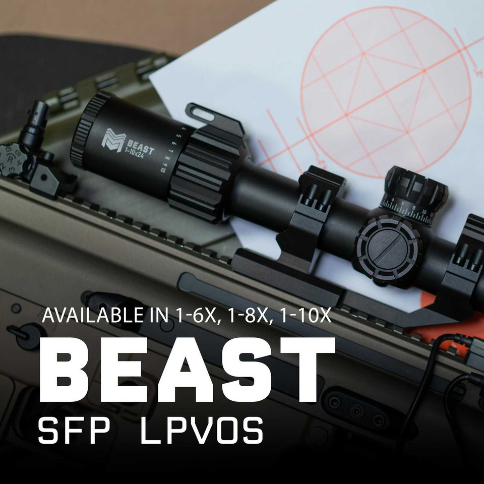 Spectre 1-8x28 SFP LPVO scope with Second Focal Plane reticle.