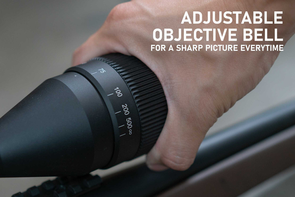 Guardian 3-9x50 AO SFP scope with Adjustable Objective and Crosshair reticle.