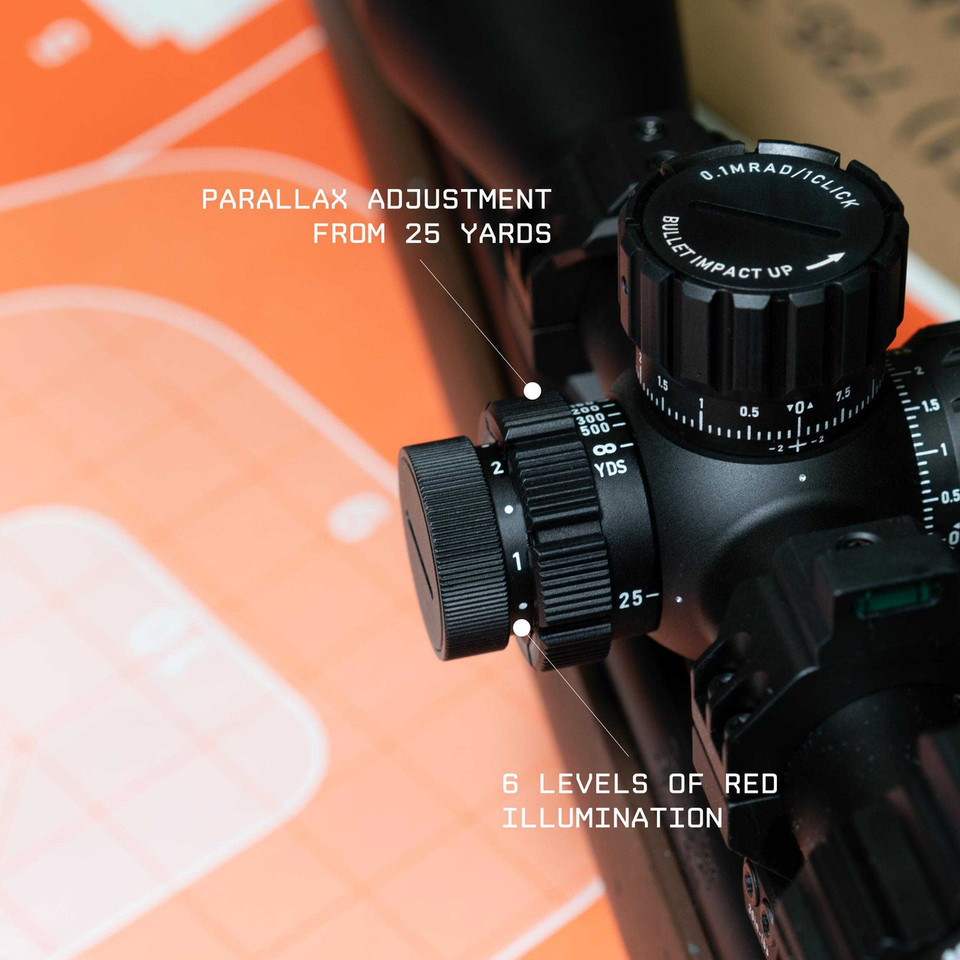 Beast 5-25x56 FFP scope with First Focal Plane reticle and Zero Stop turrets.