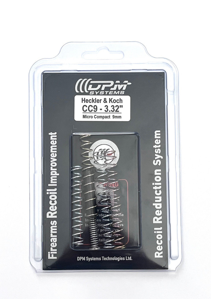 Upgrade your Heckler & Koch CC9 with the DPM Recoil Reduction System – featuring interchangeable springs for 40-70% less recoil, faster shots, and jam-free performance. Direct drop-in fit for 3.32" barrel models. Lifetime warranty. Shop now at Terran Gear USA!