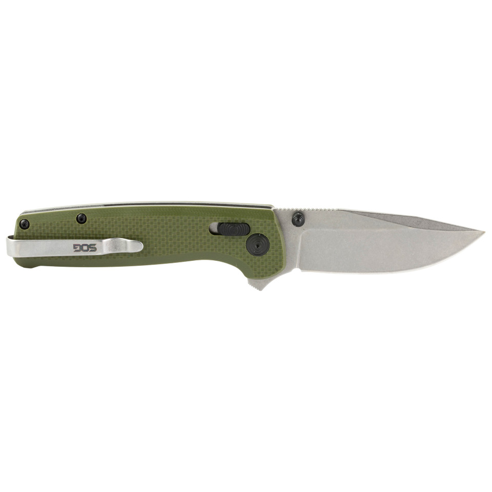 SOG Terminus XR G10 Olive Drab folding knife with D2 steel and XR lock.
