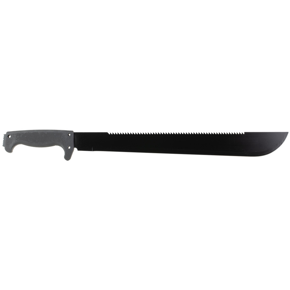 SOGfari Machete black with saw edge and Kraton handle.