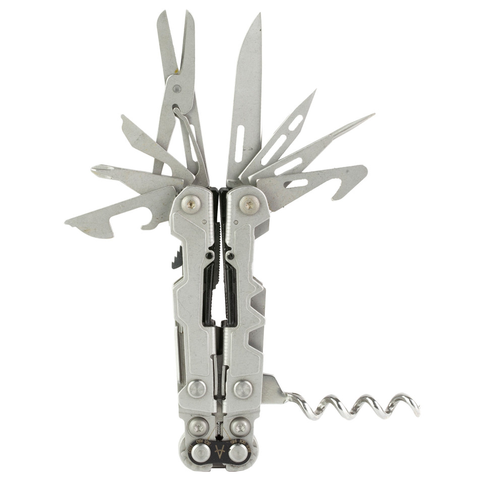SOG PowerLitre mini multi-tool with corkscrew and magnetic hex bit holder.