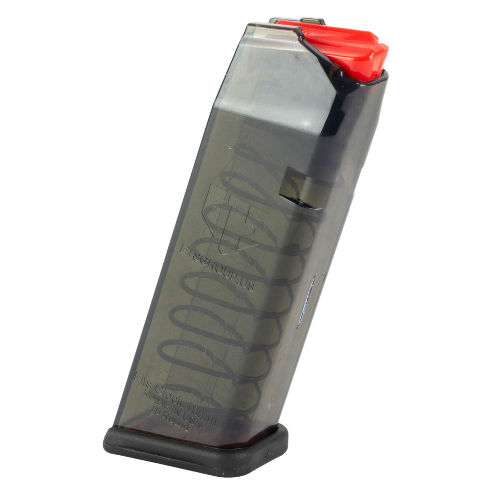ETS 15rd Clear 9mm magazine for SIG P320, translucent body for ammo count.