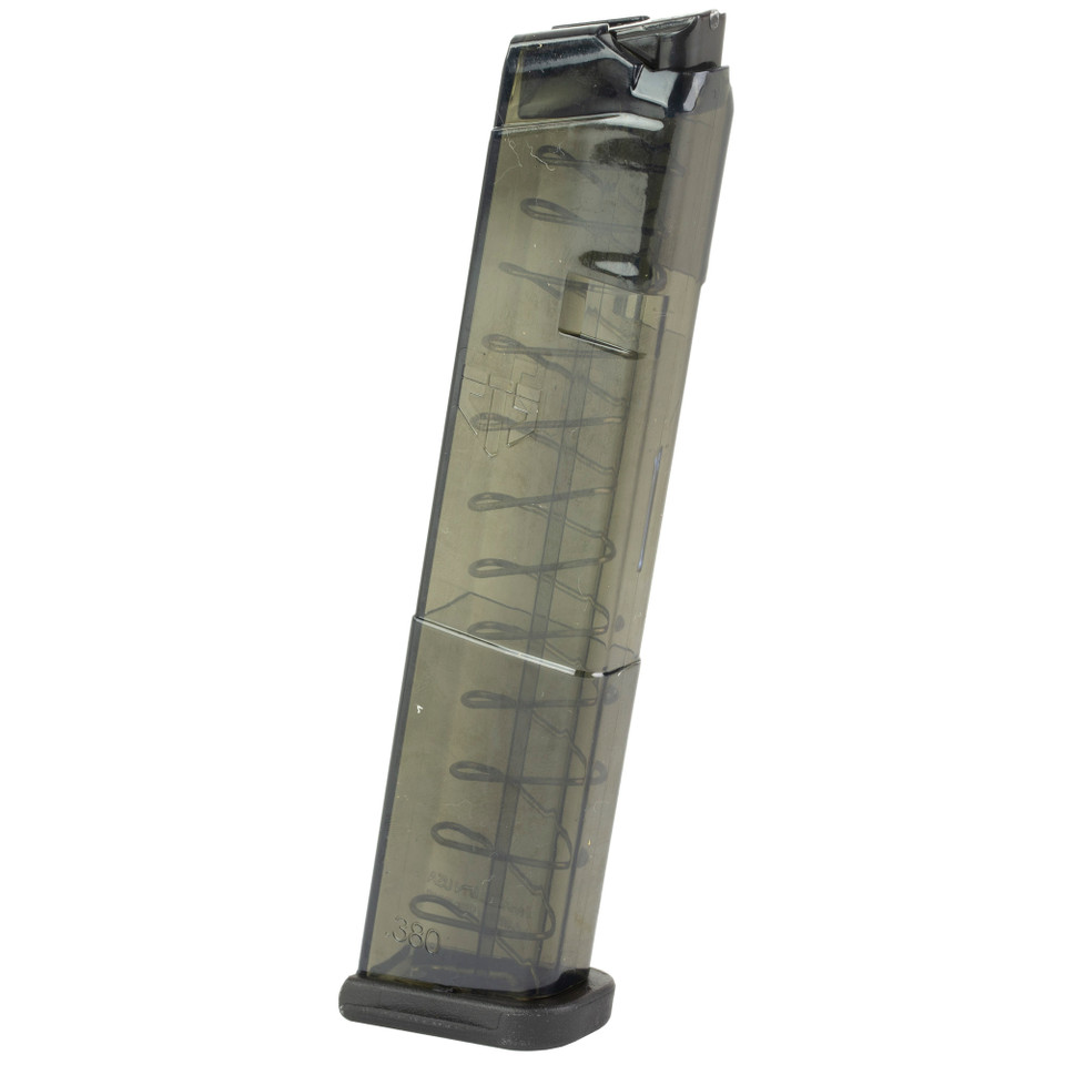 ETS 15rd Clear 9mm magazine for SIG P320, translucent body for ammo count.
