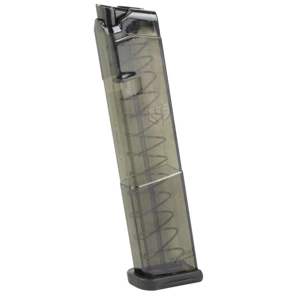 ETS 15rd Clear 9mm magazine for SIG P320, translucent body for ammo count.