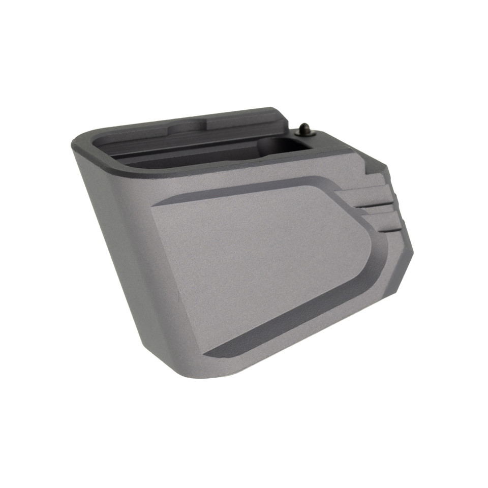 Tyrant CNC Mag Extension for Glock 19/23 +5/4 in Grey.