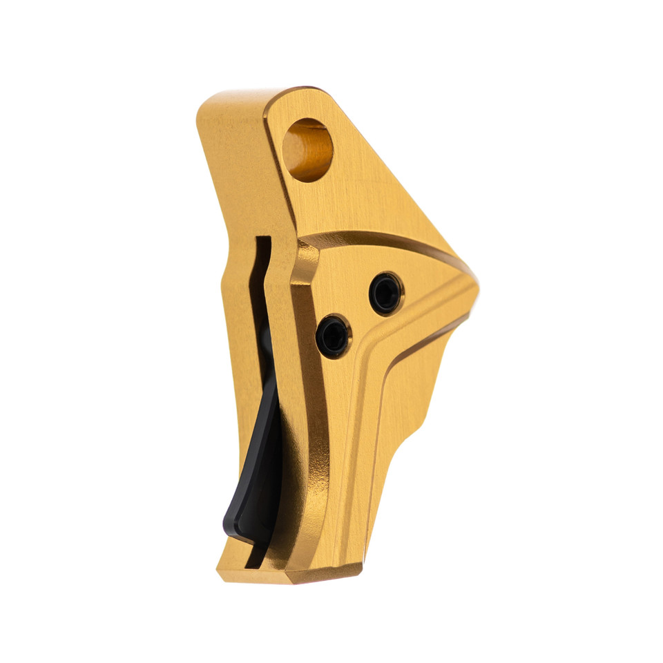 Tyrant CNC I.T.T.S. Trigger Shoe for Glock Gen 3-4 in Gold Shoe, Black Safety.