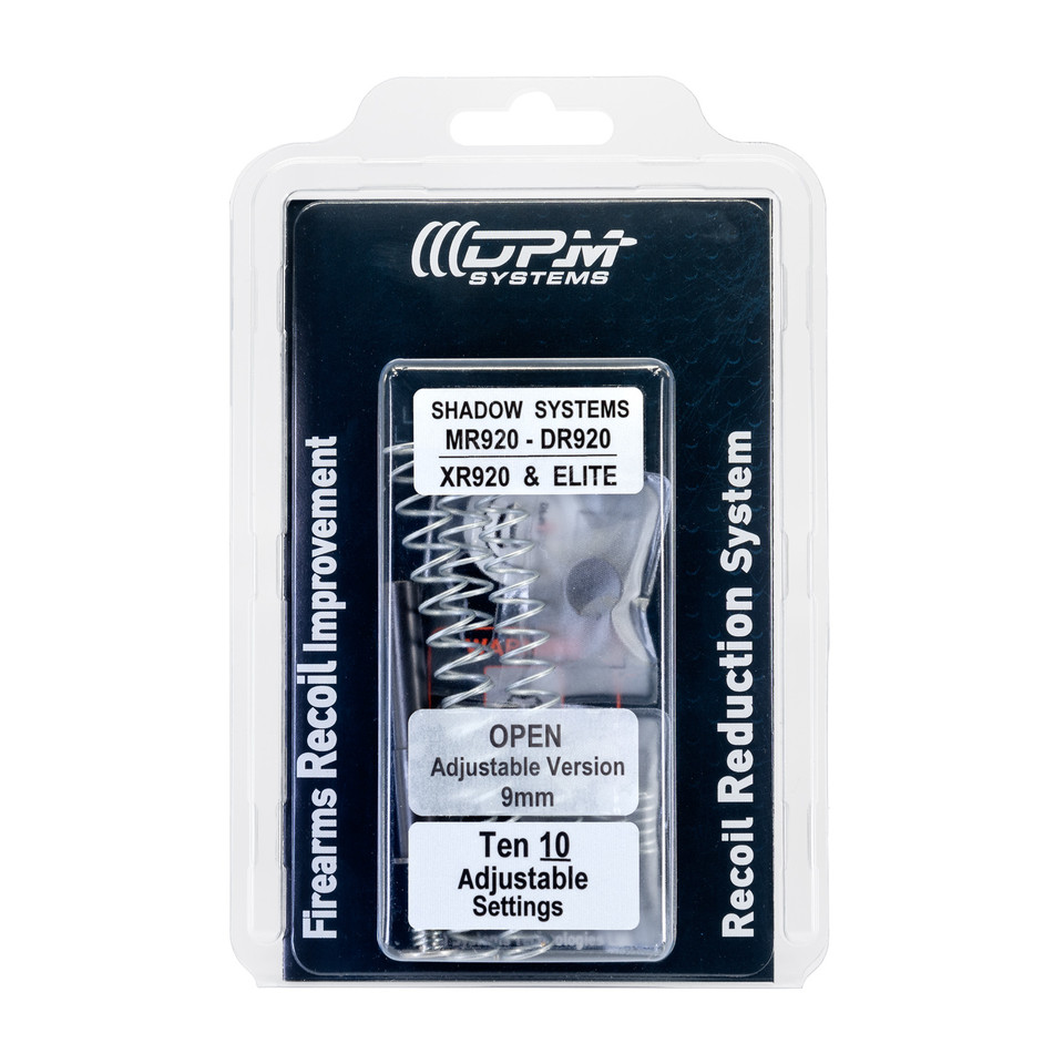 Upgrade your Shadow Systems MR920, DR920, XR920, or Elite 9mm pistol with the advanced DPM Mechanical Recoil Reduction System. This fully tunable, direct-replacement kit delivers substantial recoil reduction, smoother cycling, and enhanced accuracy. Proudly made in Greece with a lifetime warranty.