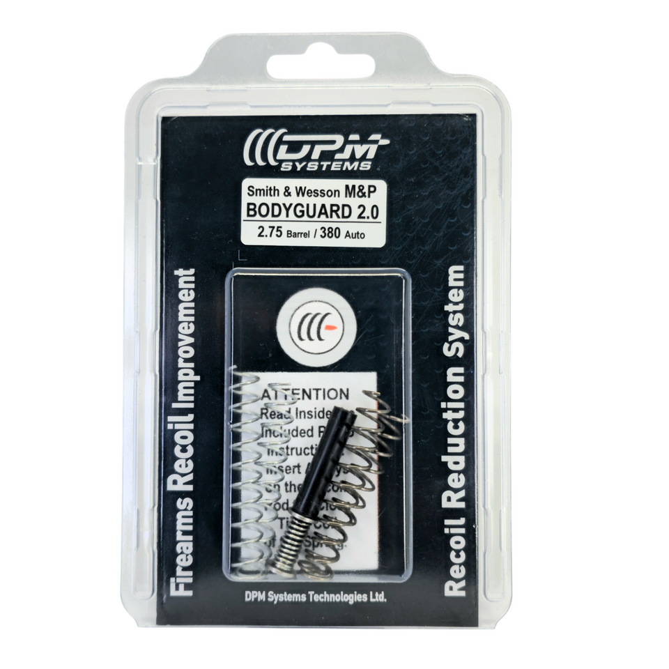Upgrade your Smith & Wesson M&P Bodyguard 2.0 with the DPM Mechanical Recoil Reduction System. Reduce recoil, boost accuracy & speed with tunable springs. Lifetime warranty. Not for Bodyguard 380