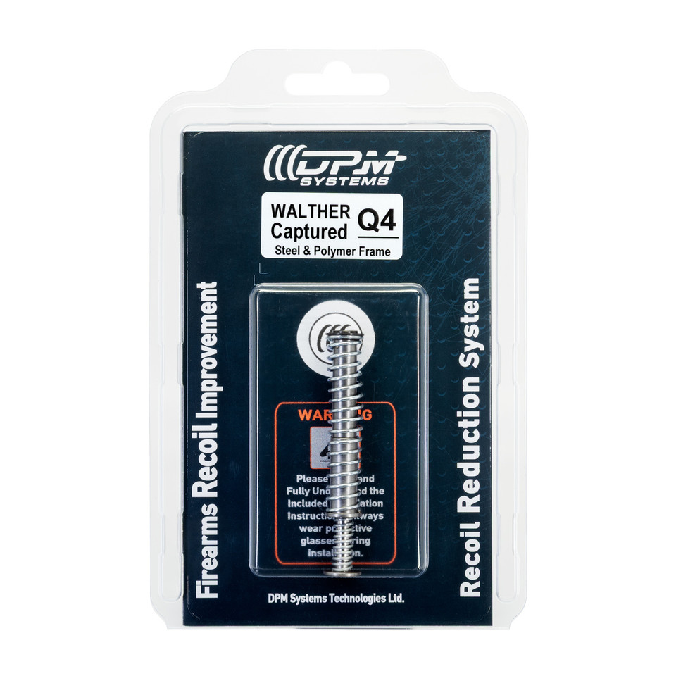 Boost your Walther Q4 Steel Frame (TAC, M2, OR) with the DPM Captured Recoil Reduction System. Cut recoil, protect your slide, and fire faster in 9mm. Easy install and lifetime warranty. Available at Terran Gear USA.