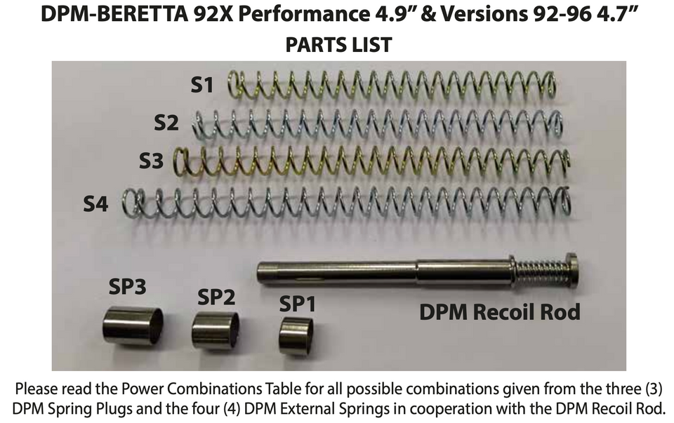 Enhance your Beretta 92X Performance or 92 series pistol with the DPM Mechanical Recoil Reduction System. Features twelve adjustable settings, reduced recoil, smoother cycling, and improved accuracy. Available now at Terran Gear USA.