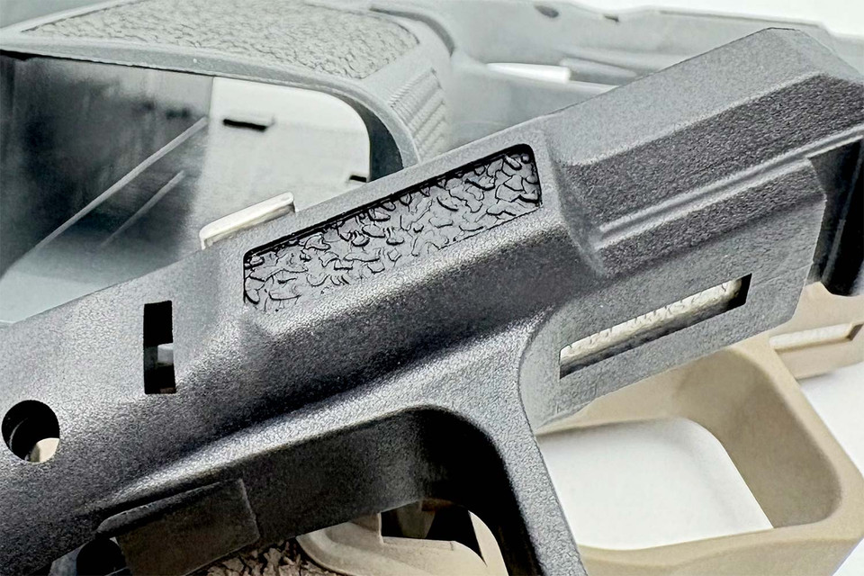 Premium Nomad Defense Nomad 9SX pistol frame available at Terran Gear USA. G26 Gen5 compatible with G19 magazines, upgraded ergonomics, aggressive texture, 1913 rail, and improved holster fit.