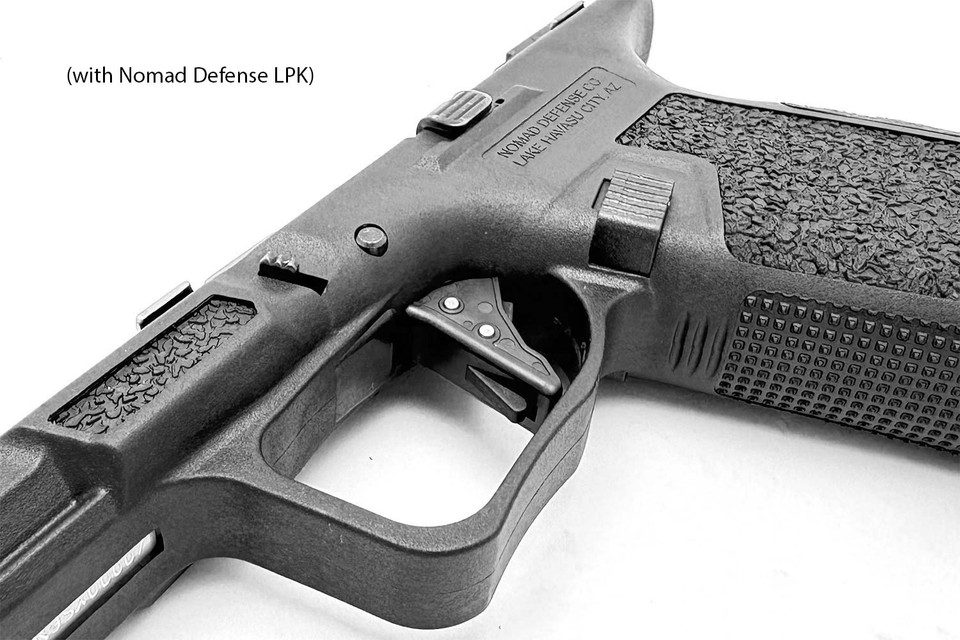Premium Nomad Defense Nomad 9SX pistol frame available at Terran Gear USA. G26 Gen5 compatible with G19 magazines, upgraded ergonomics, aggressive texture, 1913 rail, and improved holster fit.