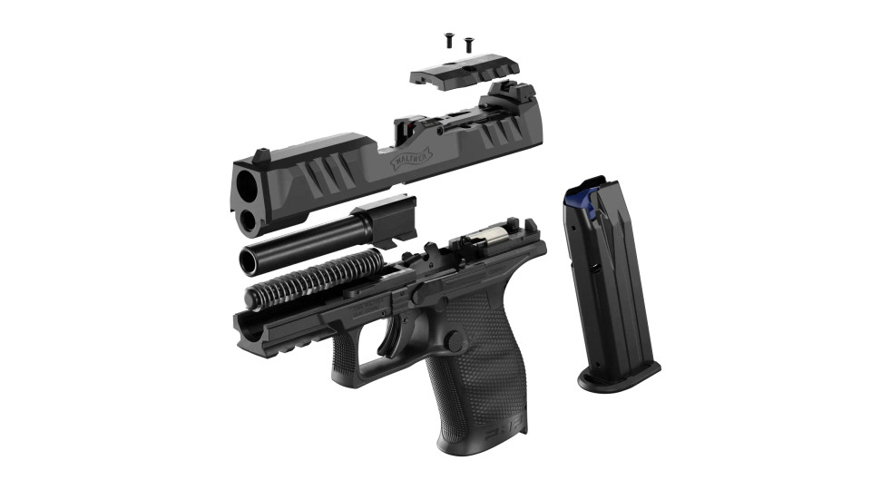 Walther PDP Compact 4" 9mm – California Compliant. 10-round capacity, optics-ready slide, PDT trigger, CA DOJ approved. Ideal for concealed carry and personal defense.