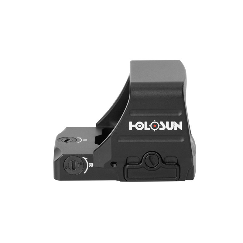 Shop the Holosun HE407COMP-RD6 featuring a 6 MOA red dot, large competition window, Shake Awake, side-loading CR1632 battery, and rugged 7075 aluminum housing. Built for speed, clarity, and durability.