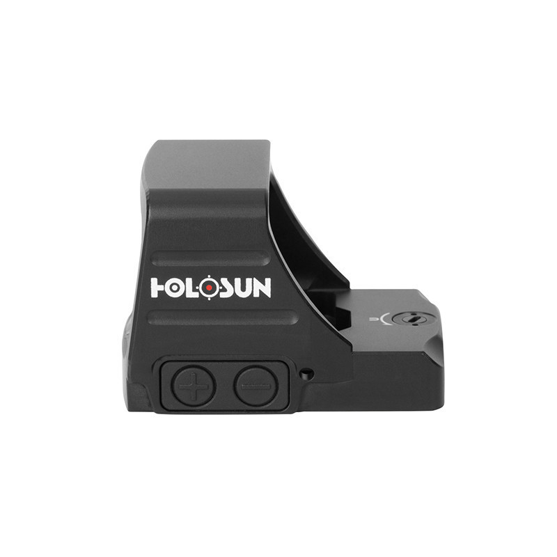 Shop the Holosun HE407COMP-GR6 featuring a 6 MOA green dot, large competition window, Shake Awake, side-loading CR1632 battery, and rugged 7075 aluminum housing. Built for speed, clarity, and durability.