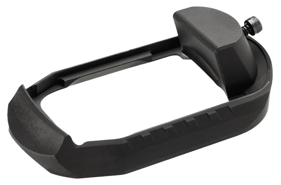 SCT 19 billet aluminum magwell from SCT Manufacturing. 6061 aluminum, hard coat anodized black, single‑screw install. Designed for SCT 19 frames.