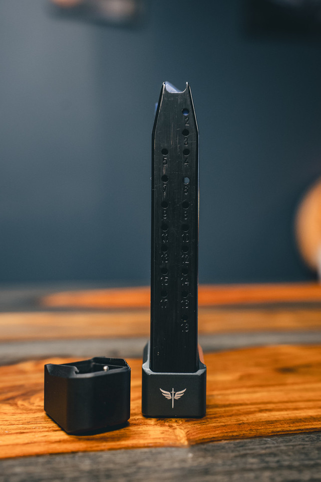 Boost your Walther PDP full-size to 22 rounds with the ZR Tactical Solutions +4 Magazine Extension V2.0 from Terran Gear USA. Billet 6061 aluminum, anodized finish, includes extra power spring and ZRTS pin. Works with or without OEM magwell, fits USPSA gauge, limited edition purple in stock. Durable, ergonomic upgrade for competition and training.