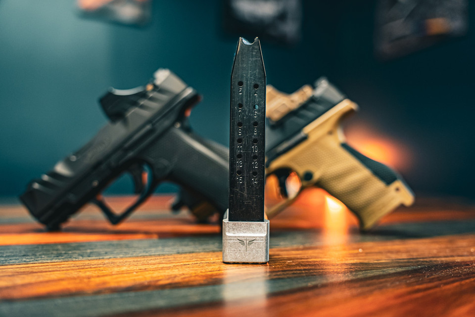 Upgrade your Walther PDP compact with the ZR Tactical Solutions +4 Magazine Extension. This billet aluminum basepad increases 15-round factory magazines to 19 rounds, includes extra power spring, and improves reloads. Compatible with compact frames, works with or without magwell, USPSA compliant. Durable anodized finish for long-lasting performance.