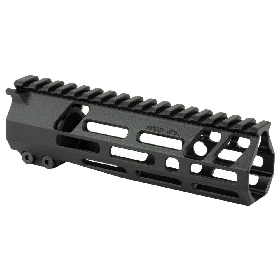 Sharps Bros 7-inch free-float M-LOK handguard for AR-15 with full-length Picatinny top rail and black anodized finish.