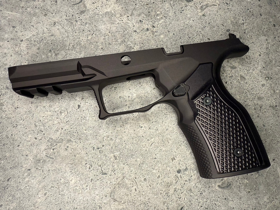 Upgrade your carry pistol with this 7075 aluminum grip module. Black anodized finish and matching black panels provide a custom look and feel. Shop now.