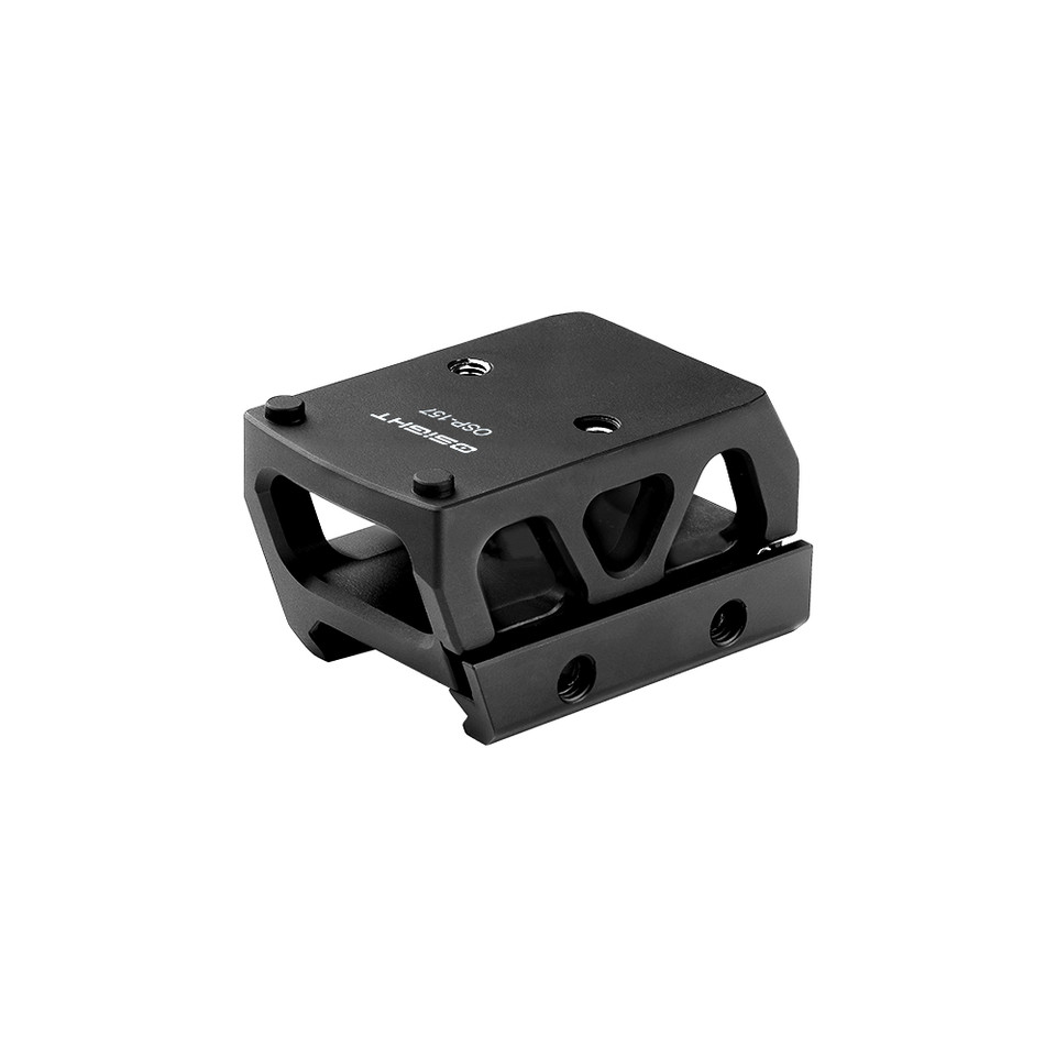 Osight OSP-157 Picatinny mount with 1.57 inch height for RMR footprint optics. Durable 7075 aluminum mount with lower 1/3 co-witness for AR platforms.