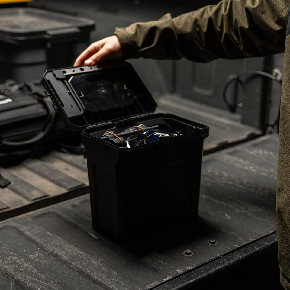 Discover the StopBox U-Can: a durable portable lockable container with mechanical finger code lock for secure storage of firearms, ammo, and range gear. Made in USA. No batteries required. Fast access when it matters. 30-day risk free trial.