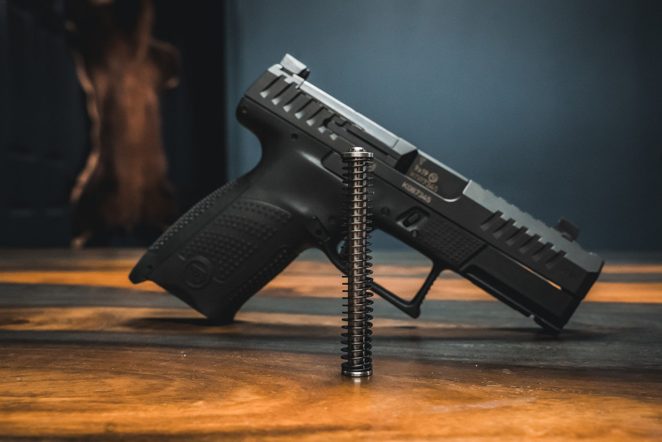 Upgrade your CZ P10C, P09C, or P07 with the ZRTS captured stainless guide rod featuring tunable flatwire recoil springs.