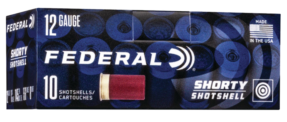 Federal Shorty 12 Gauge 1.75" #8 shot shells deliver reduced recoil, reliable target performance, and compact capacity advantages.