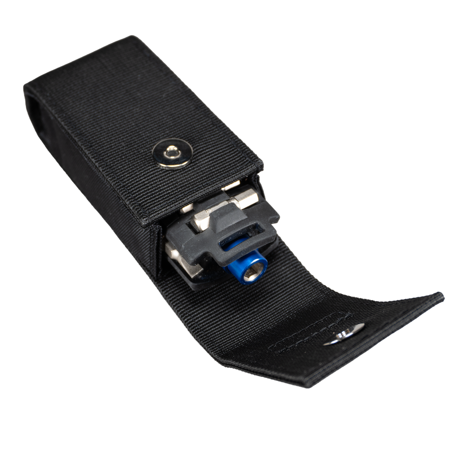 Fix It Sticks Compact Ratcheting Multi-Tool includes a locking T-way wrench, 6–25 in-lb torque driver, 16 bits, and belt pouch for precision maintenance.