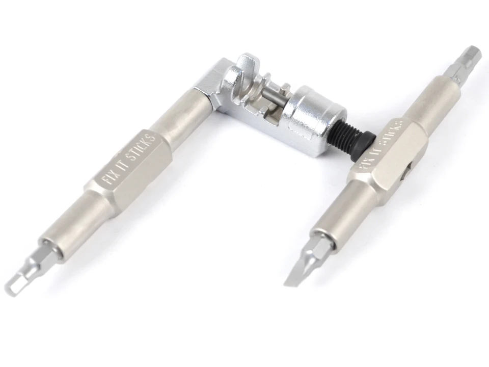 Fix It Sticks Mountain Kit includes a modular T-handle driver, Hex and Torx bits, tire levers, chain breaker, and carrying case for trail repairs.
