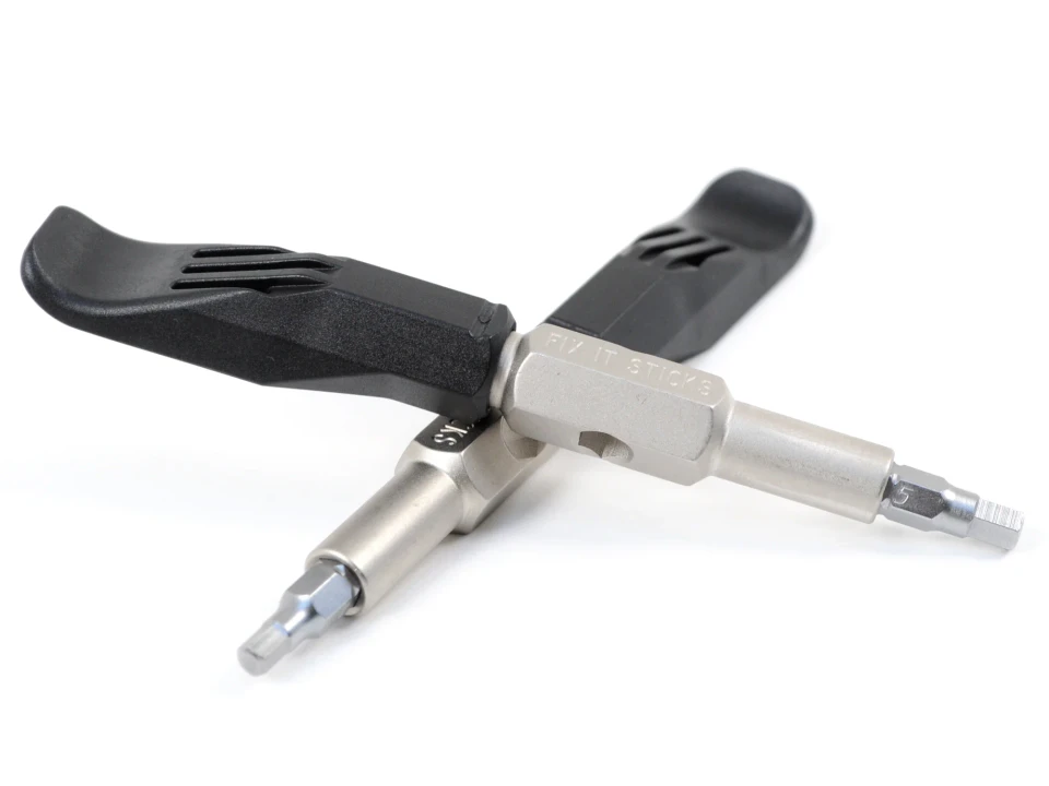 Fix It Sticks Mountain Kit includes a modular T-handle driver, Hex and Torx bits, tire levers, chain breaker, and carrying case for trail repairs.