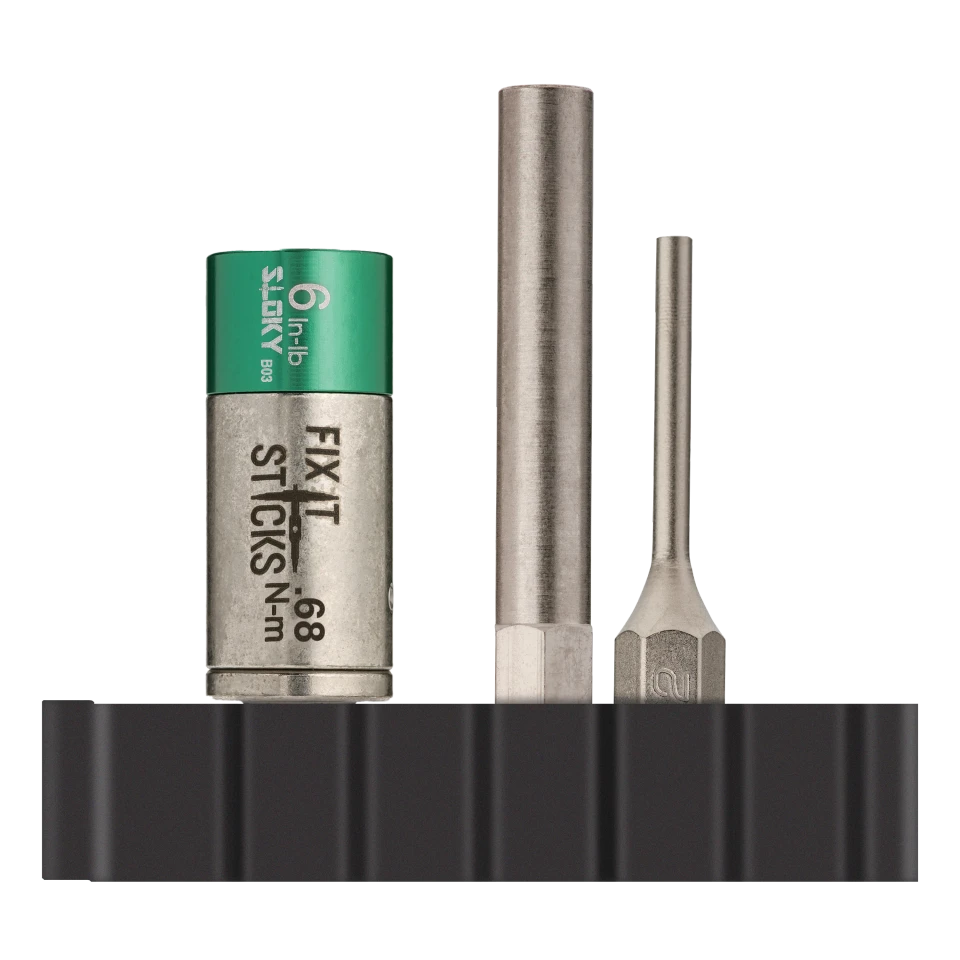 Fix It Sticks Accessory Pack for Glock® includes a magnetic 3/16-inch Front Sight Tool and 3/32-inch Pin Punch for precision firearm maintenance.