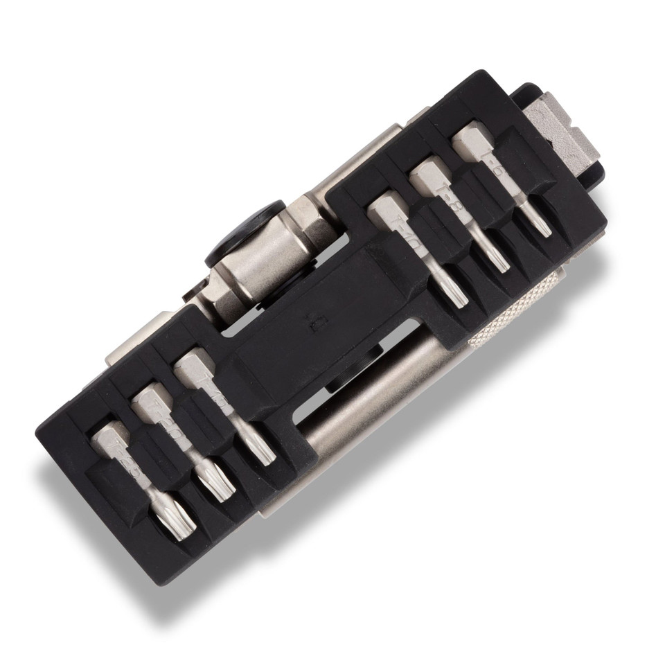 Fix It Sticks Compact Ratcheting Multi-Tool features a locking T-Way wrench, Mini Pry Bar, and 15 precision bits for firearm maintenance and repairs.