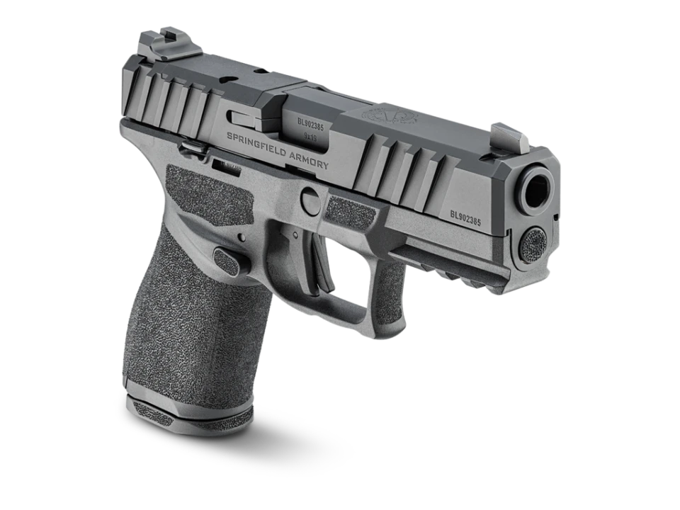 Springfield Armory Echelon Alpha 4.0C CA Compliant 9mm pistol with 4" barrel, optics-ready slide, modular chassis, and 10-round capacity.