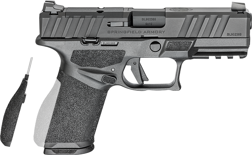 Springfield Armory Echelon Alpha 4.0C CA Compliant 9mm pistol with 4" barrel, optics-ready slide, modular chassis, and 10-round capacity.