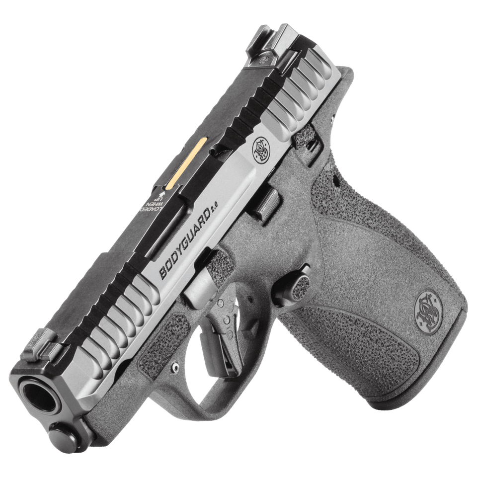 Smith & Wesson Bodyguard 2.0 .380 ACP California-compliant pistol with 2.75" barrel, tritium front sight, manual safety, and two 10-round mags.