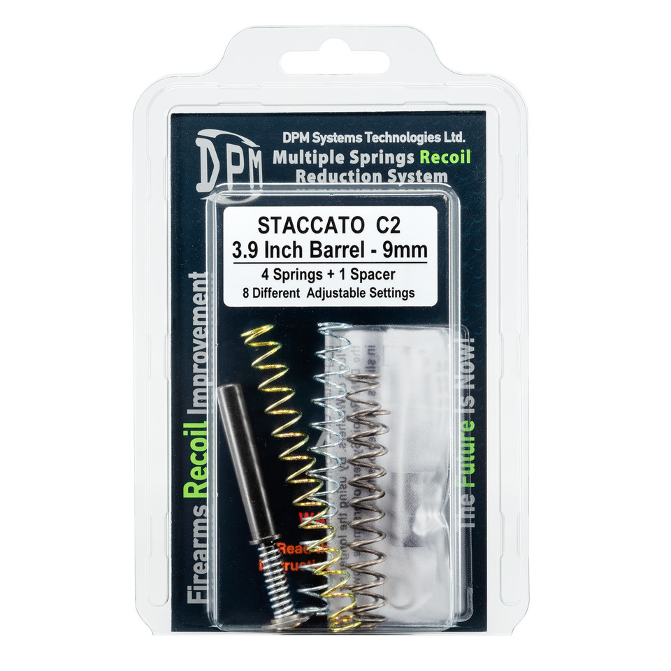 Upgrade your Staccato C2 3.9" Bull Barrel 9mm with the DPM Recoil Reduction System for reduced recoil, faster follow-up shots, smoother cycling, and enhanced reliability.