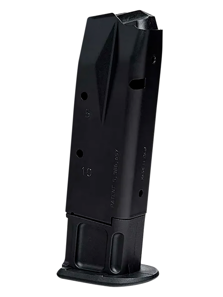 Genuine Walther PPQ M2 & PDP Compact 9mm 10-round OEM magazine with durable blued steel construction and anti-friction coating for reliable performance.