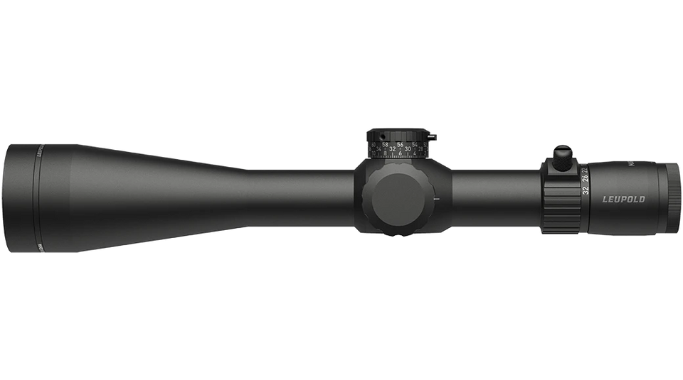Leupold Mark 4HD 8-32x56 FFP riflescope with PR2 MOA reticle, 34mm tube, M5C3 elevation turret, and ZeroLock windage for precision long-range shooting.