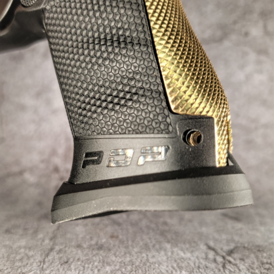 Upgrade your Walther PDP Compact with the Taylor Freelance Brass Magwell in Black for faster reloads, improved grip control, and competition-ready performance.