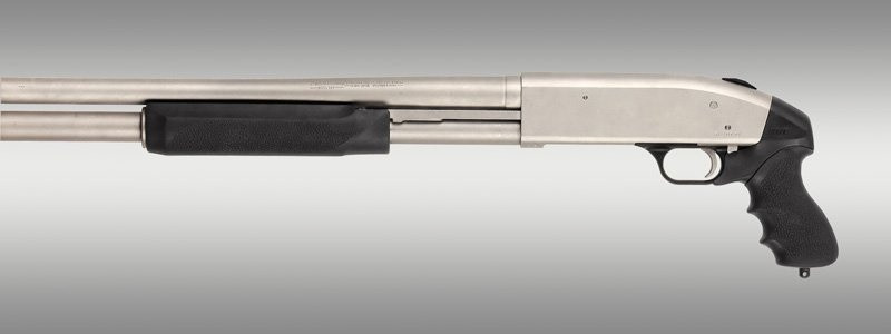 Upgrade your Mossberg 500 or 590 with the Hogue Tamer Pistol Grip & Pillar Bed Forend Kit featuring OverMolded rubber and patented recoil reduction.