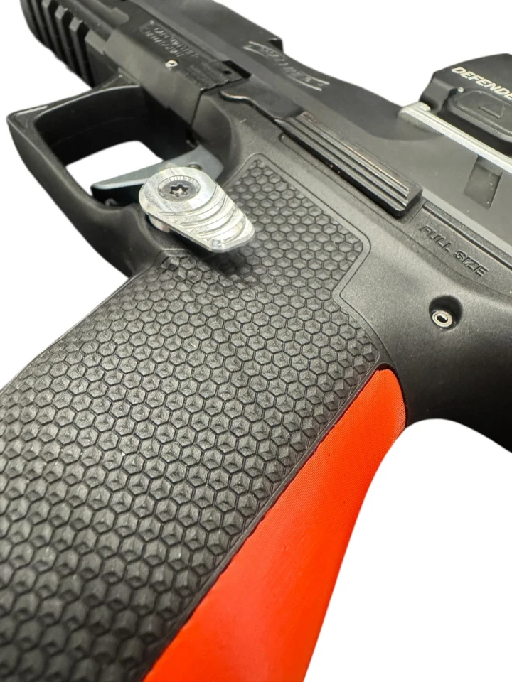ZR Tactical Solutions Walther PDP Extended Mag Release with 6061 aluminum button and adjustable angle. Fits PDP, PPQ, Q4 and Q5 models.