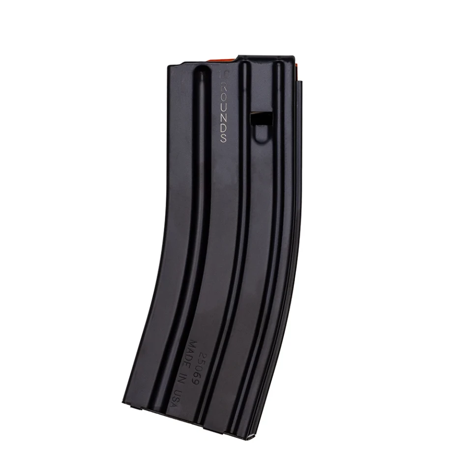DURAMAG SS 10/30 AR-15 magazine holds 10 rounds in a full-length body. Stainless steel, T-360 coating, and orange follower for 5.56/.223/.300 BLK.